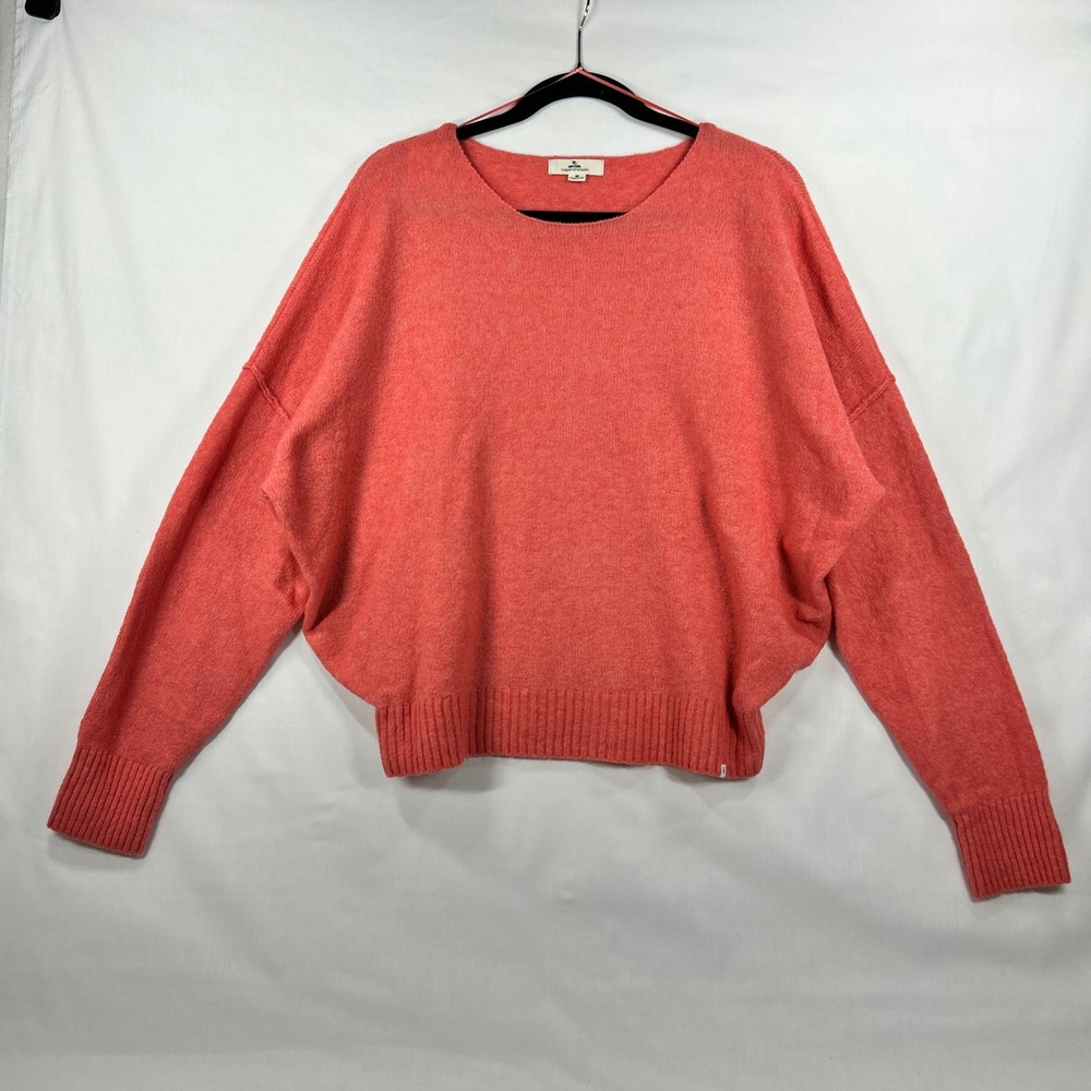 Rip Curl Coral Pink Oversized Dolman Knit Sweater Slouchy Boatneck Pullover M
